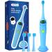 Elifloss Kids Electric Toothbrushes  2 Modes with Memory  2 Min Timer  Fun&Easy Clean  IPX7 Waterproof Rechargeable Kids Toothbrush for Age 3-12 with 3 Dupont Soft Bristles  Blue