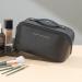 Rudmox Large Capacity Leather Travel Cosmetic Bag for Women - Organizer Toiletry Bag with Handle and Divider | Skincare, Cosmetics, Toiletries - Black - Buy Online on GoSupps.com