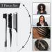 Sleek Bun Brush Set - 3 Pieces Teasing Hairbrush Edge Brush & Rat-Tailing Tool for Perfect Baby Hair - Black | International Shipping - Buy Online on GoSupps.com