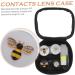 Amosfun Cartoon Contact Lens Container Set | Travel Contact Lens Case | 3 Colors with Makeup Mirror | 11x9cm Storage - Buy Online on GoSupps.com