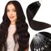 Laavoo 60cm microring extensions real hair 1g brown real hair extensions with microring dark brown Invisible micro loop extensions real hair remy human hair long 50g 1g/s #2 60 cm 3.12micro #2