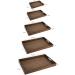 Dark Wood Serving Tray Set - 5-Piece Nested Breakfast & Organizing Trays | Multi-Purpose Wooden Trays for Serving Catering & Bathroom D cor - Dark Brown - Buy Online on GoSupps.com