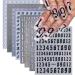 8 Sheets English Alphabet Number Nail Stickers 3D Self-Adhesive Letters Nail Decals Black White Gold Sliver Alphabet Nail Art Stickers Nail Initial Stickers for Women DIY Nail Charms Decoration Numbers-12