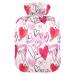 Valentine's Day Heart Hot Water Bottle with Cover Hot Water Bottles for Pain Relief Hot Water Bag Hot Pack for Period Cramps 2L