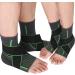 2 Packs Breathable Ankle Brace Ankle Support Sleeve with Compression Ankle Wrap for Plantar Fasciitis Ankle Sprain Ankle Swelling Joint Pain Fits All for Women Men Medium Green - Buy Online on GoSupps.com