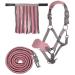 HKM 4057052289514 Halter with rope panic & fly fringes4039 Mocha/Milky Pink thoroughbred Mocha / Milky Pink thoroughbred VB Cob