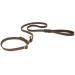 CopcoPet - Retriever leash/agility leash made of fat leather brass size 1.40 mx 15 mm brown dog leash 1.40 mx 15 mm brass brown