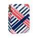 Travel Lipstick Organizer Case Lipstick Case Portable Makeup Bag With Mirror Blue and Red Stripes O001q4zess
