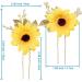 BETITETO Bridal Sunflower Hair Pins - 2Pcs U-Shaped Pearl Gold Leaf Boho Headpiece for Wedding - Buy Online on GoSupps.com