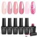 Beetles Gel Nail Polish Kit 6 Colors Pink Confetti Collection Classic Nude Pink Glitter Pastel Gel Nail Polish Set Soak Off Uv Led Gel Polish Spring Summer Nail Art Varnish Manicure Kit A-Pink Confetti