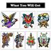 PUSNMI Custom Temporary Tattoos Kit - Traditional Sailor Jerry Designs for Men and Women - Buy Online on GoSupps.com