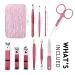 10 in 1 Stainless Steel Manicure Set with Leather Case - Portable Nail Clippers, Scissors, Pedicure Tools Kit for Men and Women (Rose Red) - Buy Online on GoSupps.com