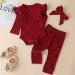 Baby Girl White Lace Ruffle Romper Top +Jeans Shorts Set | 12-18 Months Red - Buy Online on GoSupps.com