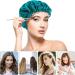 NADONEL 2 Pcs Silk Bonnet Sleep Cap Adjustable Silk Bonnet Sleep Cap Waterproof Satin Hair Cap Night Cap Double Layer Satin Bonnet for Women Girls Black Curly Hair (Blue+Green) - Buy Online on GoSupps.com