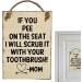 Funny Wooden Bathroom Shield - Humorous Warning Wall Decor | 'If You Pee on the Seat I Scrub It with Your Toothbrush!' - Buy Online on GoSupps.com