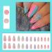 24Pcs Short Almond Flower Press on Nails - Glossy Blue Pink False Nails - Elegant Stiletto Acrylic Full Cover Glue on Nails - DIY Manicure for Women and Girls - Buy Online on GoSupps.com
