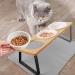 Otoomenz Cat Bowl Ceramic Cat Food Bowls With 15 Tilted Wood Stand Raised Cat Bowls for Food and Water Bamboo Cat Feeding Station with Cat Food Mat for Cats and Puppy (3 Bowls with Stand) - Buy Online on GoSupps.com