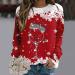 Women's Christmas Raglan Sweatshirt - Snowman Penguin Print O-Neck Pullover - Buy Online on GoSupps.com