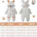 JiAmy Baby Snowsuit Hooded Romper | Infant Boys Girls Bear Cartoon Pajamas | Winter Jumpsuit, Gray, 9-12 Months - Buy Online on GoSupps.com