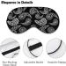 Black and White Paisley Sleep Mask for Women | Adjustable Eye Shades with Elastic Strap | Comfortable Sleep Accessories - Buy Online on GoSupps.com