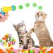 Jodsen Cat Toys Balls 50 Pcs Cat Pom Pom Balls & 1 Cat Toy Launcher Random Color Colorful Cat Balls Interactive Cat Toys with 50 Soft Cat Balls Plush Cat Ball Toy for Indoor Cats (50 Pcs)