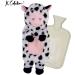 K Collection Cow Design 3D Novelty Hot Water Bottle with Plush Cover - Premium Natural Rubber - Black/White HWB - Buy Online on GoSupps.com
