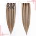 55cm Clip-In Remy Human Hair Extensions - 8 Tresses 18 Clips 85g - Light Brown/Blonde (#12/613) - International Shipping Available - Buy Online on GoSupps.com