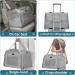 Petsfit Transport Box - Foldable Pet Carrier for Cats & Small Dogs | Portable Travel Bag with Shoulder Strap & Expandable Bed Inlay | Large Gray - Buy Online on GoSupps.com