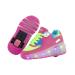 SDSPEED 7 Colors LED Rechargeable Kids Roller Skate Shoes with Single Wheel Shoes Sport Sneaker Pinksky 3.5 Big Kid