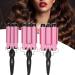 3 Barrel Curling Iron Wand - Adjustable Temperature Ceramic Hair Curler & Waver - 22mm Pink - International Shipping - Buy Online on GoSupps.com