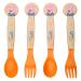 Thenoo 2x children's cutlery Peppa Wutz - Children's cutlery plastic fork and children's spoon - plastic children cutlery set - Peppa Pig cutlery for children - reusable cutlery set children