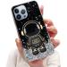 Tivenfezk Nadoli for iPhone 13 Pro astronaut hidden stand shell caricature glitter stand soft silicone bling transparent protective cover iphone 13 pro black