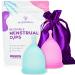 EcoBlossom Menstrual Cups - Set of 2 Reusable Period Cups - Premium Design with Soft, Flexible, Medical-Grade Silicone + 1 Storage Bag (1 Small & 1 Large) Small/Large (Pack of 2) Round Stem