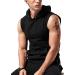 Babioboa Men's Sleeveless Workout Hooded Tank Top - Black, Medium - Buy Online on GoSupps.com