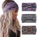 Aceorna Boho Headbands Wide Knotted Hairbands Stretch Turban Head Bands Elastic Fabric Hair Bands Floral Workout Sweetbands Cotton Yoga Hair Scarfs Bohemia Head Wraps for Women and Girls 3 Pcs (Set A)