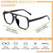 JO Oversize Distance Vision Glasses - Photochromic Nearsighted & Farsighted Eyeglasses for Men & Women - Black -1.5x - Buy Online on GoSupps.com