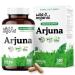 Wild & Organic Arjuna Bark Capsules - Overall Support - Arjuna Powder Supplement - 180 Herbal Capsules - 6-Month Supply - Terminalia Bark & Leaf Extract - Vegan No Fillers Non-GMO 180 Count (Pack of 1)