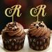 Initial R Cupcake Toppers Wedding Letter Monogram Name For Wedding Engagement Decorations Elegant Flower Wreath Personalized 26Letters Birthday Gifts 6PCS Style-4