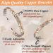 Cigmag Lymphatic Drainage Copper Bracelet for Women - Ultra Strength Magnet, Adjustable Tricolor Feather Wide Design - 99% Solid Pure Copper - Buy Online on GoSupps.com