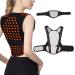 Magnetic Self-Heating Vest Shoulder Straps for Elderly Men and Women Back Brace Lumbar Spine Support Belts Posture Corrector Winter Warm Thermal Tank Tops for Pain Relief (Color : Black Size : XL/X XL/X-Large Black