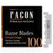 100 Facn Platinum Japanese Stainless Steel Single Edge Razor Blades for Professional Barber Straight Razor - 200+ Shaves