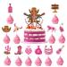 Qpout 25pcs Cowgirl Cupcake Toppers Western Cake Toppers Pink Hat and Boot Cactus Cupcake Cowboy Cowgirl Party Decorations Wild West Farm Western Happy Birthday Cupcake Toppers Preppy Horse Decor
