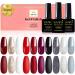 Yueshop 10-Piece Gel Nail Polish Set - Red, Black, Grey, Silver, White Glitter Gel Varnish Kit for Seasonal Nail Art - Soak Off, LED Lamp, DIY Manicure - Perfect Gift for Women - Buy Online on GoSupps.com