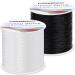 Bracelet String, Paxcoo 2 Rolls Elastic Stretchy Bead String Cord for Clay Beads Kandi Pony Beads Bracelets Jewelry Making (0.8MM, Crystal & Black) 0.8 MM Black & Crystal