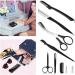 Professional Eyebrow Trimmer Set 9 Pieces Eyebrow Tweezers Set Stainless Steel Small Scissors Eyebrow Shaver Eyebrow Trimmer Tools for Men and Women (Black) - Buy Online on GoSupps.com