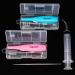 Airgoesin Tonsil Stone & Earwax Remover Kit with LED Tool - 2 Sets, Stainless Steel Pick, Oral Syringe, Irrigation Ear Syringe - Blue/Pink - Buy Online on GoSupps.com