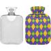 Mardi Gras Hot Water Bottle with Cover - 1L Heat Bottle for Pain Relief Headache & Back Pain - Buy Online on GoSupps.com