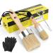 Premium Chalk Paint Brush Set with Gloves and Opener - Wax Brushes for Home Decor - Chalk Paint Brushes for Furniture Paintings, DIY Art Crafts Large Wood