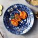 Vintage Creative Fruit Japanese Style Blue Salad Plate Ramen Bowl Hand Painted Cherry Blossoms Pattern Ceramic Tableware Kitchenware Onecolor