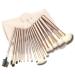 Zoe Ayla Make-Up Brush Set With Vegan Leather Storage Bag Beige 24 Piece